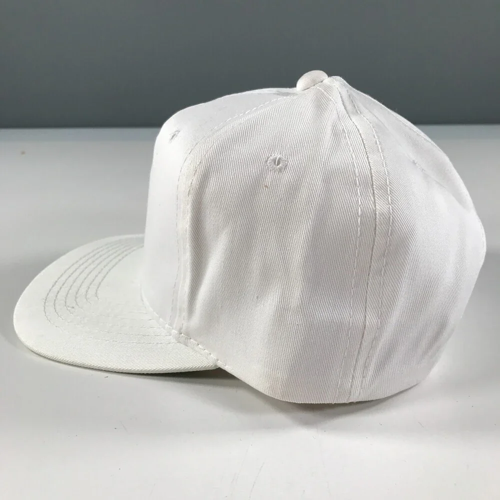 Vintage Snapback Hat Youth Size White Flat Brim Kudzu YoungAn Boys Kids
